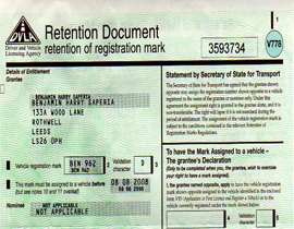 Assigning a personalised number plate
